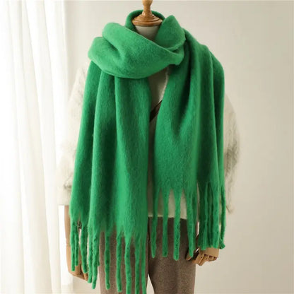Solid Tassel Scarf