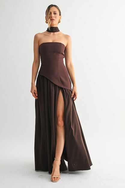 Emerald Parisian Lace-up Maxi Dress