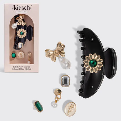 Vintage Black Claw Clip Set