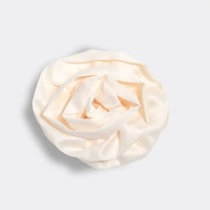 Satin Rosette Medium Flat Cloud Clip (Cream)