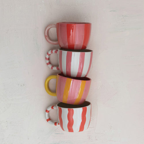 Summer Striped Stoneware Mug