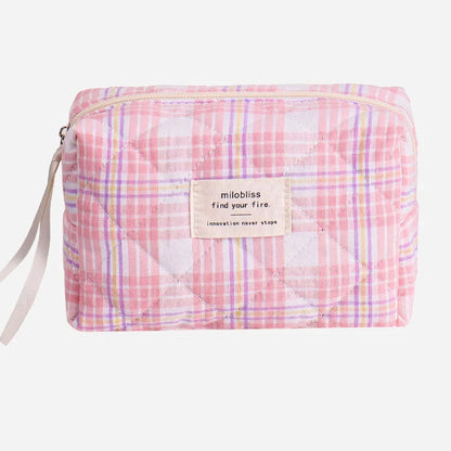 Simple Plaid Makeup Bag (Small)
