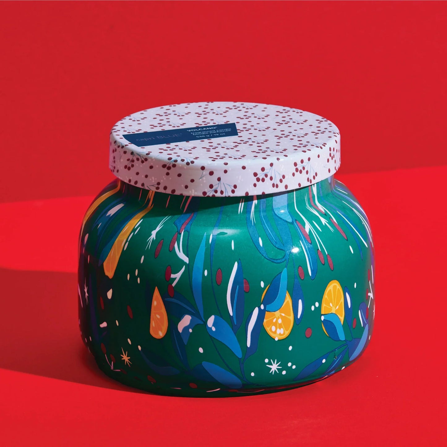 Volcano Holiday Pattern Jar Candle