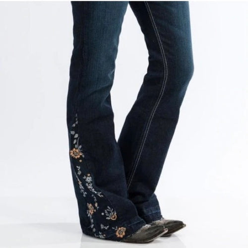 Cruel Hannah Slim Embroidered Flare Jean