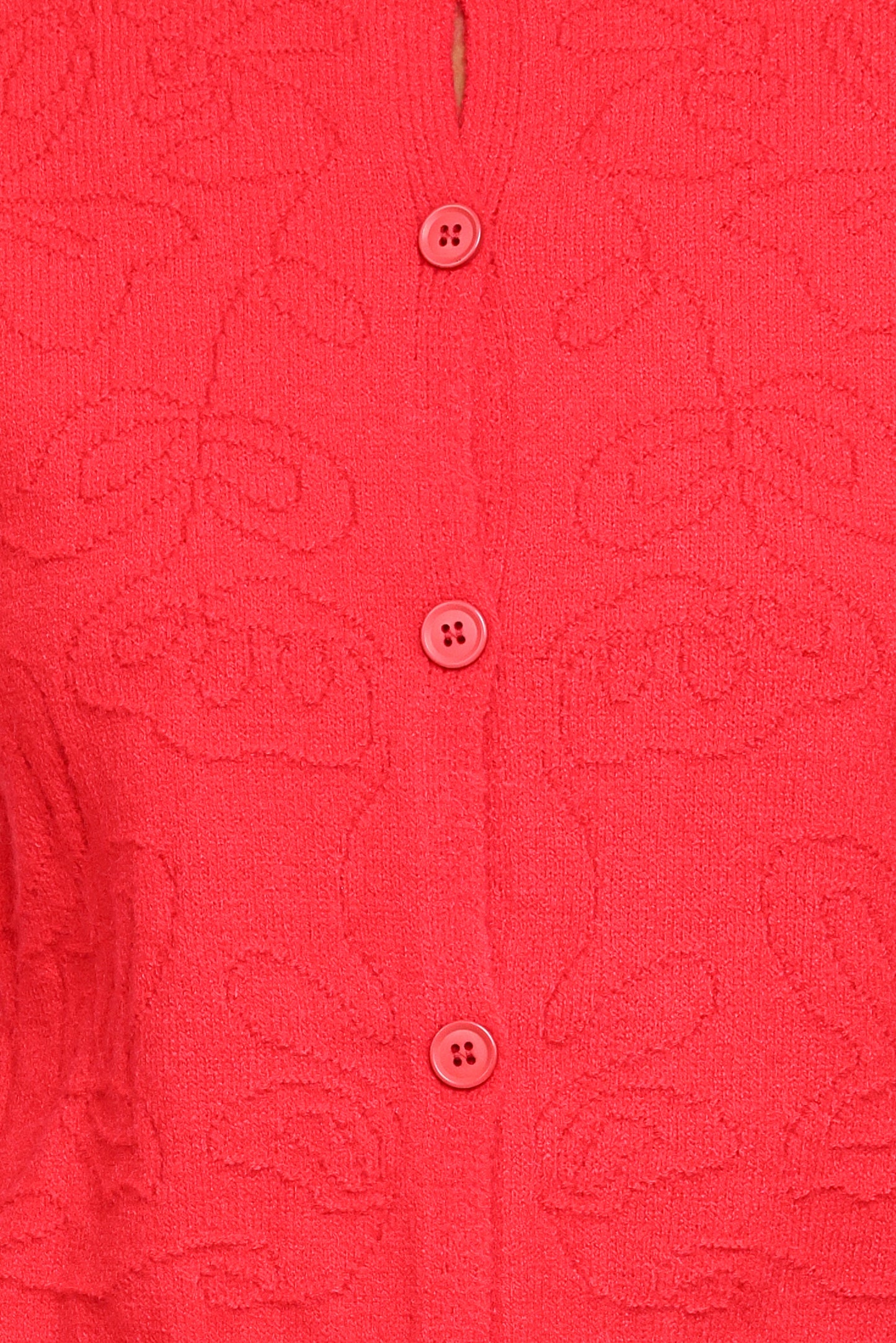 Fauna Tonal Floral Cardigan - Red