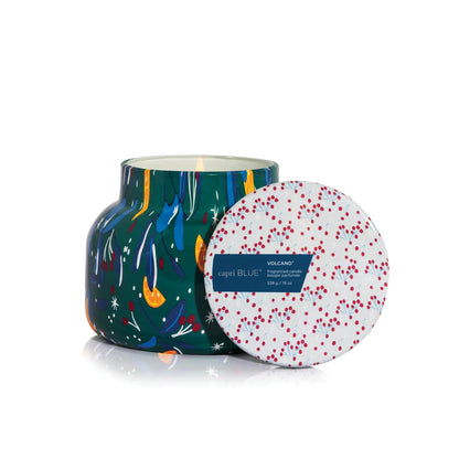 Volcano Holiday Pattern Jar Candle