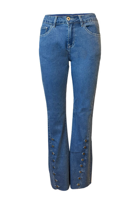 Ethyl Fiesta Button Leg Jeans